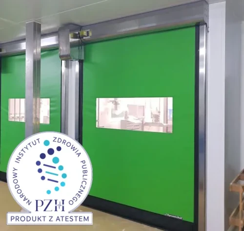 Dynamicroll FOOD INOX Szybkobieżna brama rolowana z sytemem samonaprawy do przemysłu spożywczego