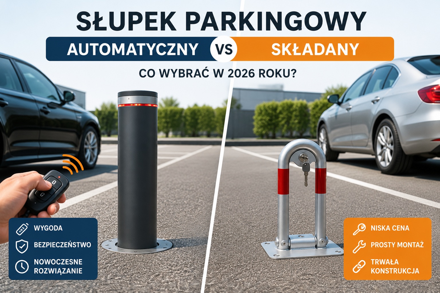 Słupek parkingowy automatyczny czy składany – co wybrać w 2026 roku?